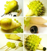 Ježek - jedlá dekorace z ovoce